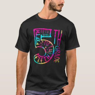 Gefärbte Krawatte 5. Klasse Typografie Lehrerteam T-Shirt