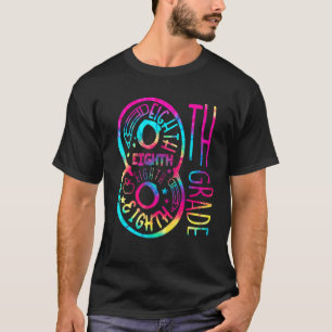 Gefärbte Krawatte 8. Klasse Typografie Lehrerteam T-Shirt