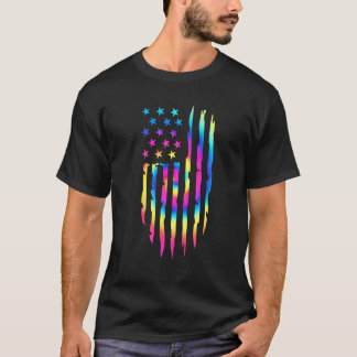 Gefärbte Krawatte American Flag 4. Juli Patriotic T-Shirt