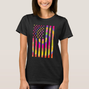 Gefärbte Krawatte American Flag Patriotic Glückwun T-Shirt