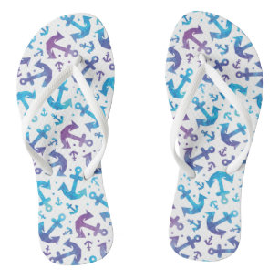 Gefärbte Krawatte Anker Muster 2 Flip Flops