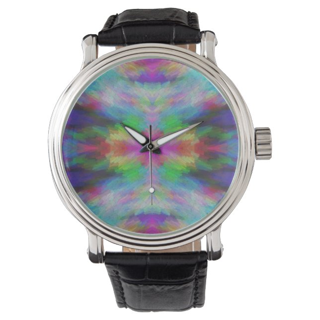 Gefärbte Krawatte Art Armbanduhr (Vorderseite)