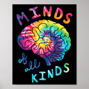Gefärbte Krawatte Autismus aller Art Poster