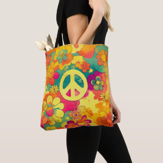 Gefärbte Krawatte Boho Hippy 60er Peace Sign Tasche