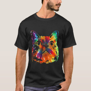 Gefärbte Krawatte Ca farbenfrohe Tye Dye Kitten T-Shirt
