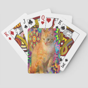 Gefärbte Krawatte Cat Spielkarten