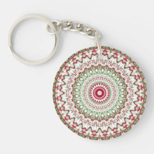 gefärbte Krawatte Christmas Mandala Schlüsselanhänger