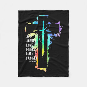 Gefärbte Krawatte Cross Micah 68 Akt Justly Bible Fleecedecke