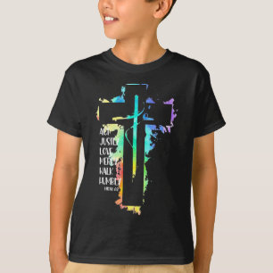 Gefärbte Krawatte Cross Micah 68 Akt Justly Bible T-Shirt