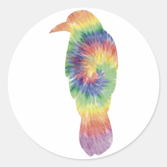 Gefärbte Krawatte Crow Sticker (Vorderseite)