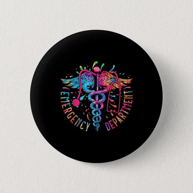 Gefärbte Krawatte der Notfallabteilung Ed Er Nurse Button (Vorderseite)