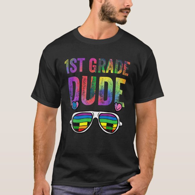 gefärbte Krawatte des 1. Typs Niedliche Sonnenbril T-Shirt (Vorderseite)