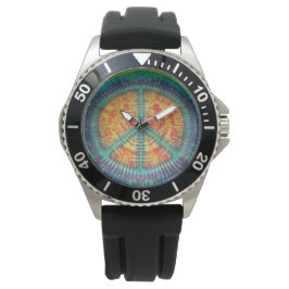Gefärbte Krawatte des Friedenszeichens Armbanduhr