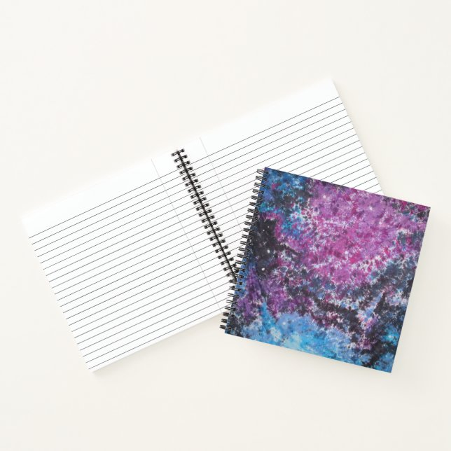 Gefärbte Krawatte des Weltraums Notizbuch (Innenseite)