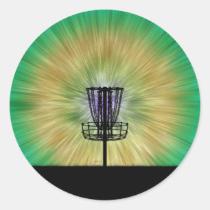 Gefärbte Krawatte Disk Golf-Aktionskorb Runder Aufkleber