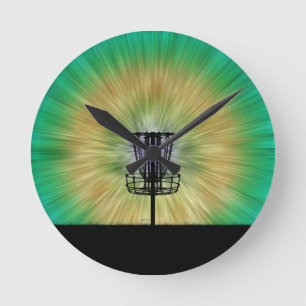Gefärbte Krawatte Disk Golf Basket Runde Wanduhr