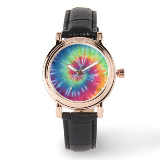 Gefärbte Krawatte drehen Armbanduhr