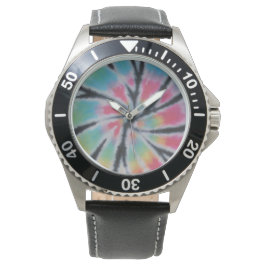 Gefärbte Krawatte drehen Armbanduhr