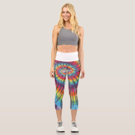 Gefärbte Krawatte drehen Capri Leggings