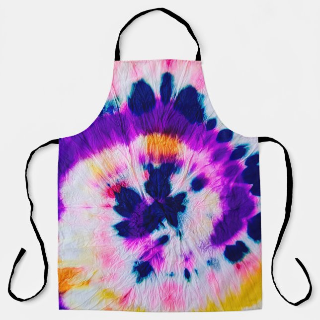 Gefärbte Krawatte drehen. Rainbow Fabric Gefärbte  Schürze (Vorderseite)