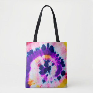 Gefärbte Krawatte drehen. Rainbow Fabric Gefärbte  Tasche