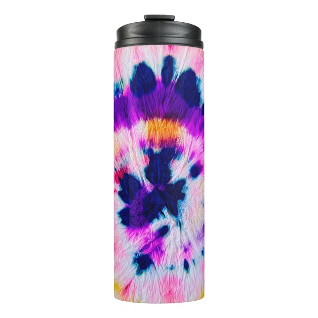 Gefärbte Krawatte drehen. Rainbow Fabric Gefärbte  Thermosbecher (Vorderseite)