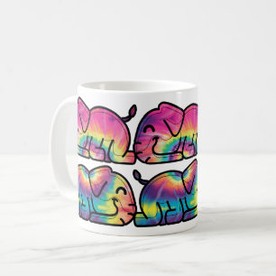 Gefärbte Krawatte Elefanten schlafen Kaffeetasse