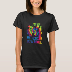 Gefärbte Krawatte Farm Traktor I m 4. Geburtstag P T-Shirt