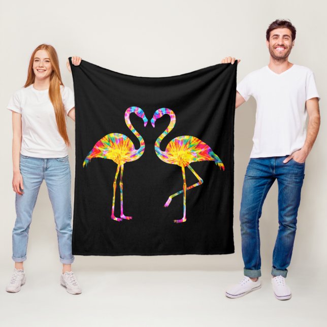 GEFÄRBTE KRAWATTE FLAMINGO FLEECEDECKE (Beispiel)