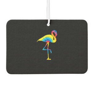 Gefärbte Krawatte Flamingo Rainbow Print Bird Anim Autolufterfrischer