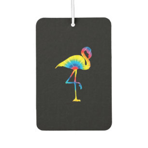 Gefärbte Krawatte Flamingo Rainbow Print Bird Anim Autolufterfrischer