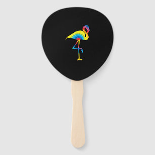 Gefärbte Krawatte Flamingo Rainbow Print Bird Anim Fächer