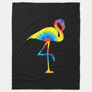 Gefärbte Krawatte Flamingo Rainbow Print Bird Anim Fleecedecke