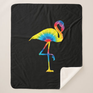 Gefärbte Krawatte Flamingo Rainbow Print Bird Anim Sherpadecke