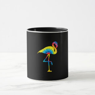 Gefärbte Krawatte Flamingo Rainbow Print Bird Anim Tasse