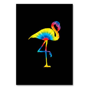 Gefärbte Krawatte Flamingo Rainbow Print Bird Anim Tischnummer