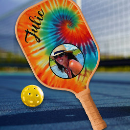 Gefärbte Krawatte Foto Pickleball Paddel Schläger
