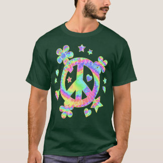 Gefärbte Krawatte Frieden Zeichen Niedliche Liebe  T-Shirt