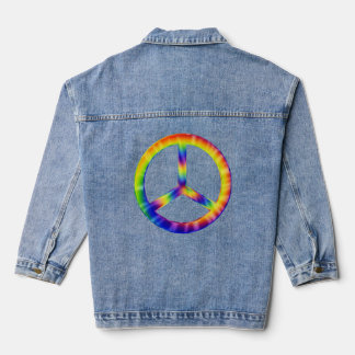 Gefärbte Krawatte Friedenssymbol Jeansjacke