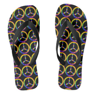Gefärbte Krawatte Friedenszeichen Flip Flops