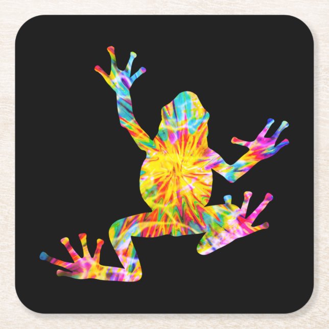 GEFÄRBTE KRAWATTE FROG RECHTECKIGER PAPPUNTERSETZER (Vorderseite)