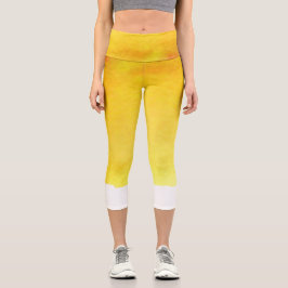 Gefärbte Krawatte gelb Aquarell künstlerische farb Capri Leggings