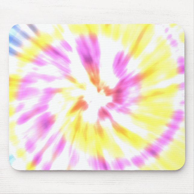 Gefärbte Krawatte Gelb und Rosa Mousepad (Vorne)