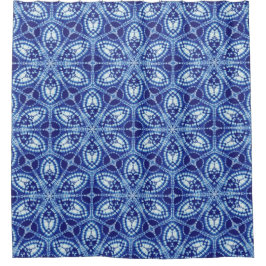 Gefärbte Krawatte Geometric Blue Kaleidoscope Duschvorhang