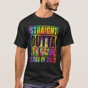 Gefärbte Krawatte Geradeaus 8. Grade Boy 2023 Grad T-Shirt