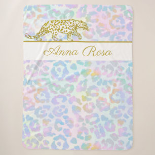 *~* Gefärbte Krawatte Gold Leopard-Spots Pastel Sherpadecke