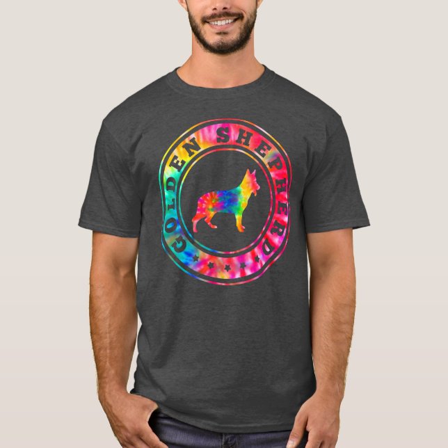 Gefärbte Krawatte Golden Shepherd Hund Mama Vater  T-Shirt (Vorderseite)