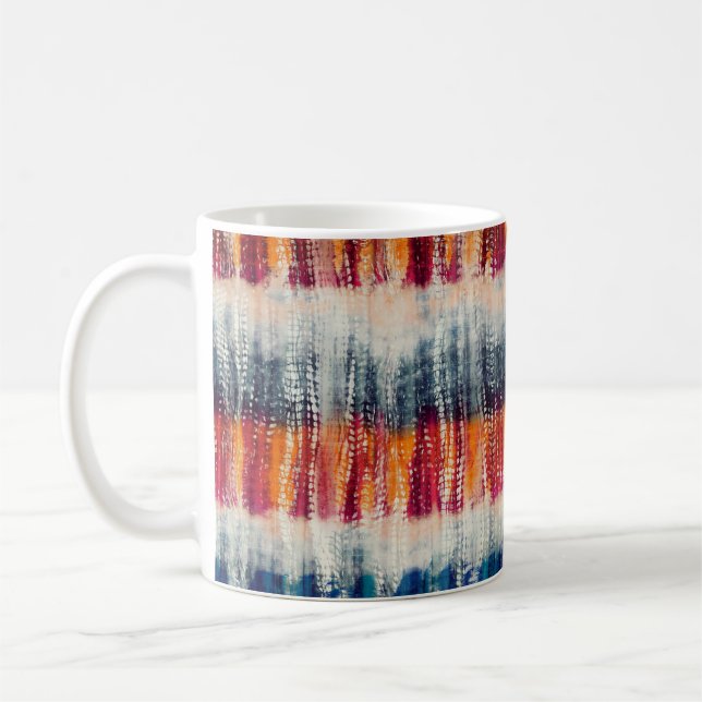 Gefärbte Krawatte Grunge-Styling-Simulation Kaffeetasse (Links)