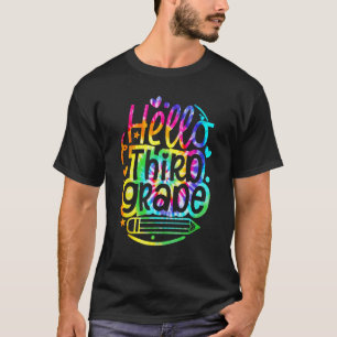 Gefärbte Krawatte Hallo 3. Stufe zurück zur Schule T-Shirt