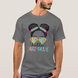 Gefärbte Krawatte Hallo Dritte Klasse wenig Miss z T-Shirt